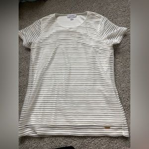 Calvin Kline white blouse striped